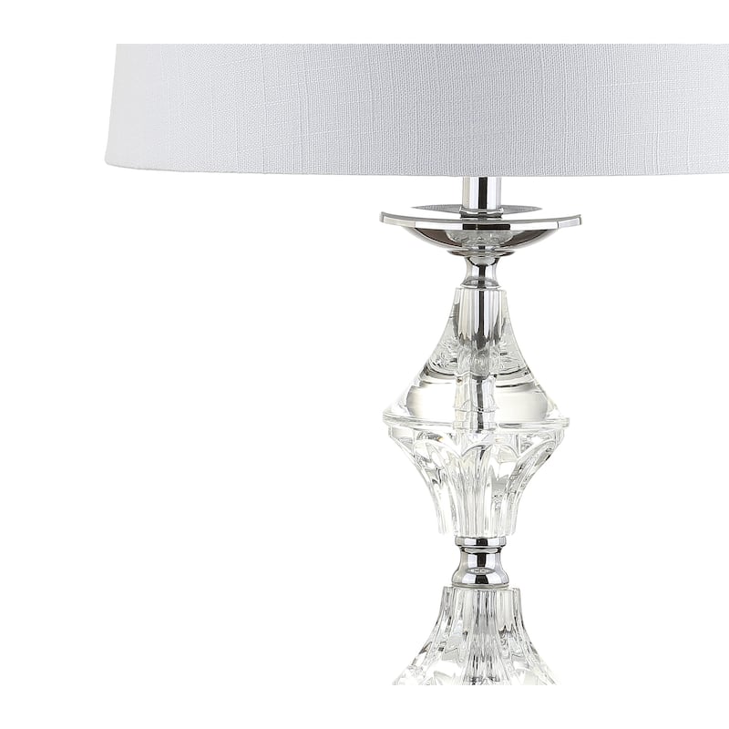 Chloe 27.5" Crystal LED Table Lamp, Clear/Chrome (Set of 2) by JONATHAN Y