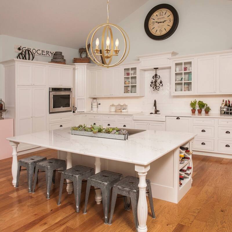3-Light Farmhouse Globe Chandelier for Dining Room Kitchen Island