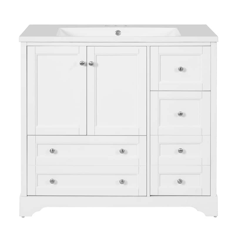 36-inch Bathroom Vanity with Sink, Solid Wood Freestanding Bathroom Vanities