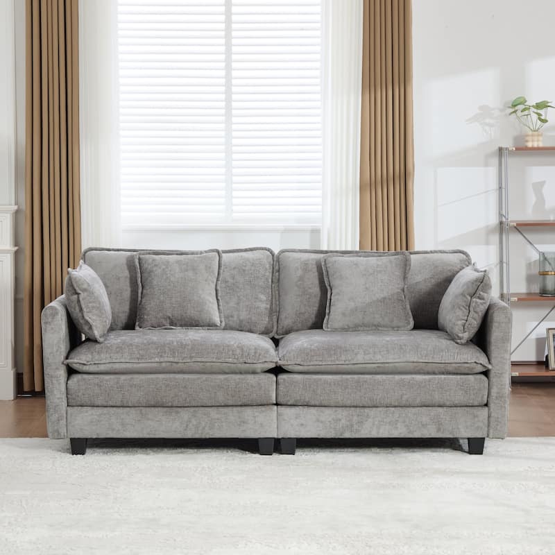 Cloud Sofa LoveSeat (Ottoman is not included), Modern Sectional Couch, Comfy Double Layer Upholstered Seat Cushion