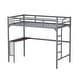 preview thumbnail 7 of 16, Twin Size Loft Bed, Made of Metal, with Book Desk Under Bed, Silver