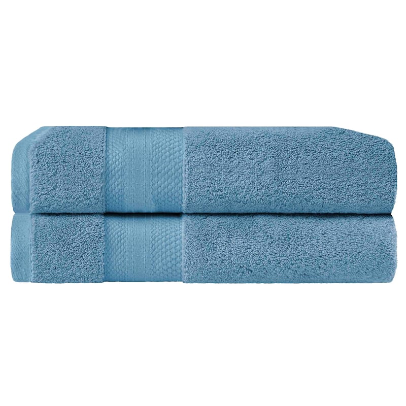 Superior Turkish Cotton Solid Heavyweight Bath Sheet Set of 2
