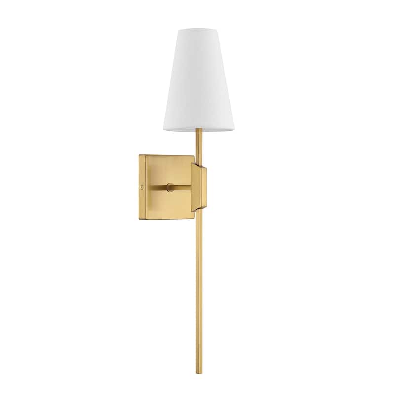 Bellevue SHWS94814 Meridian 24" Tall Bathroom Sconce with Linen Shade