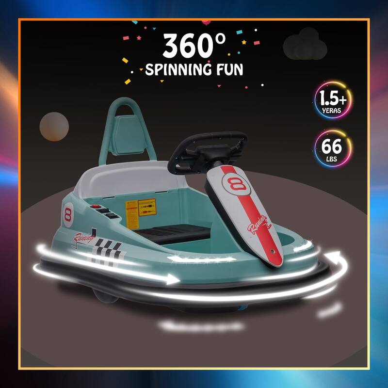 Bumper Car for Toddlers, New Designed 6V Electric Ride On Toys for Kids 1.5-6 Years Old