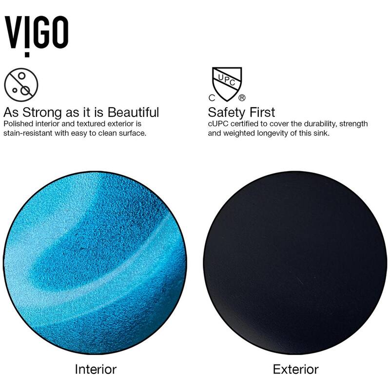 Vigo 18-1/4" Glass Bathroom Vessel Sink with Duris Single Hole