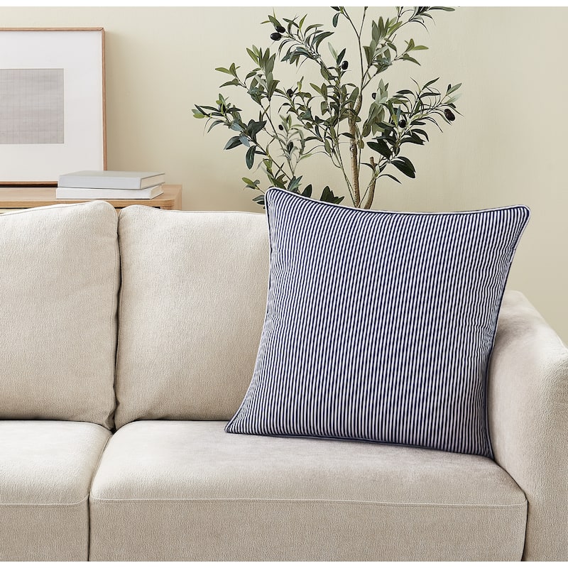 Brooklyn Loom Pinstripe 20x20 Decorative Pillow with Removable Cover