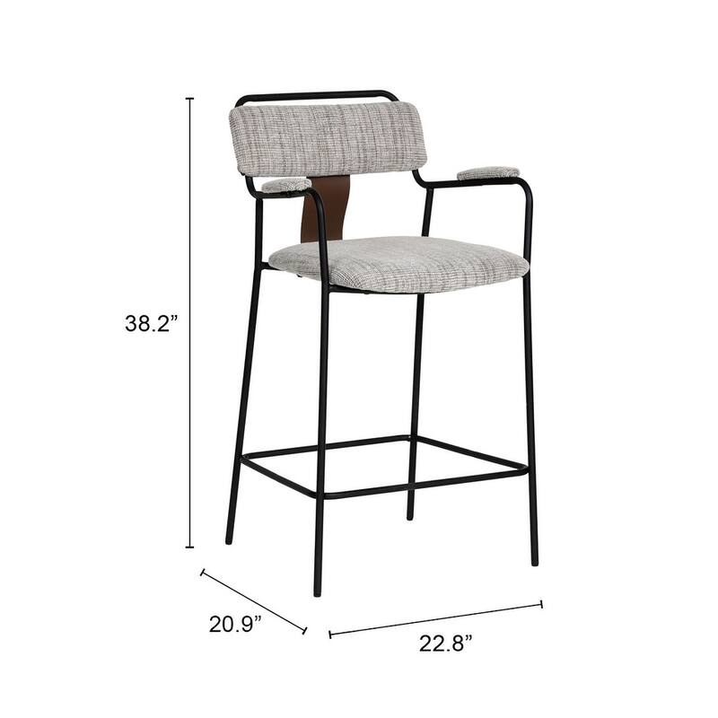 Couva Counter Stool Gray Tweed