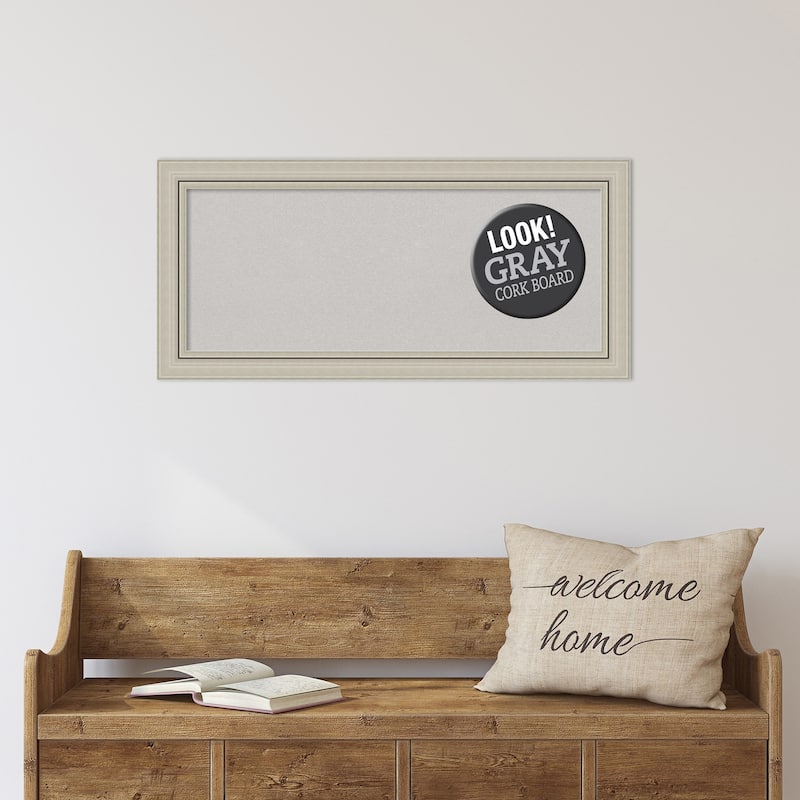 Framed Grey Cork Board, Romano Silver