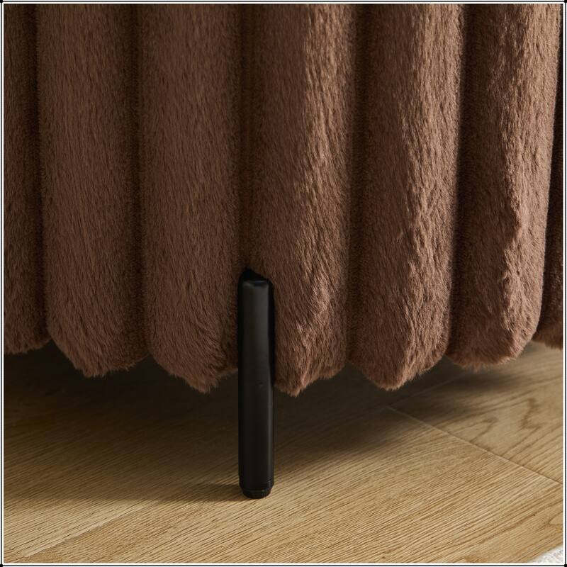Upholstered Bench with Metal Legs