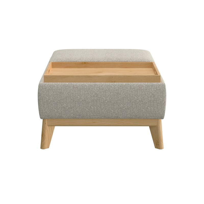 Tan Reversible Tray Ottoman - Tan