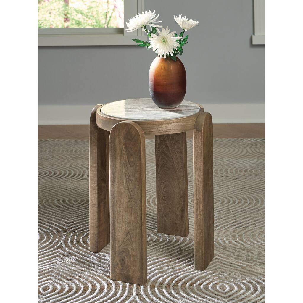 Signature Design by Ashley Gavrilley Brown/Gray Accent Table - 15.25" W x 15.25" D x 21.13" H
