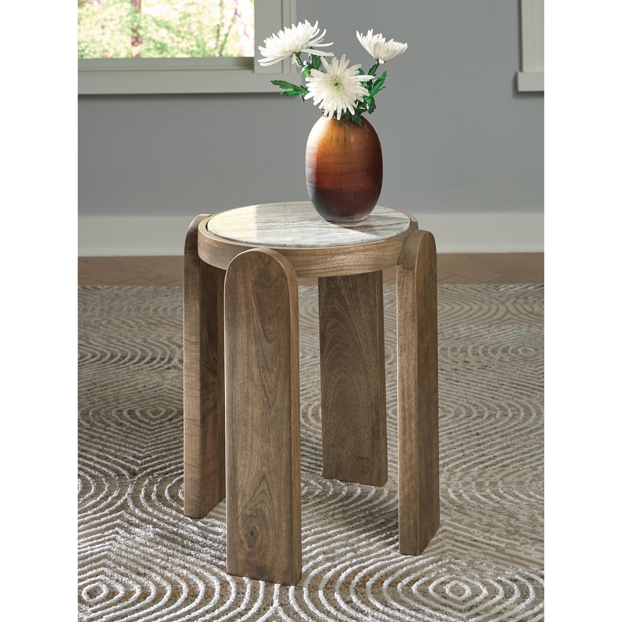 Signature Design by Ashley Gavrilley Brown/Gray Accent Table - 15.25" W x 15.25" D x 21.13" H
