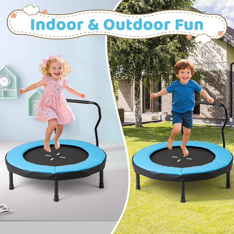Gymax 40'' Trampoline for Kids Indoor/Outdoor Fitness Trampoline w/