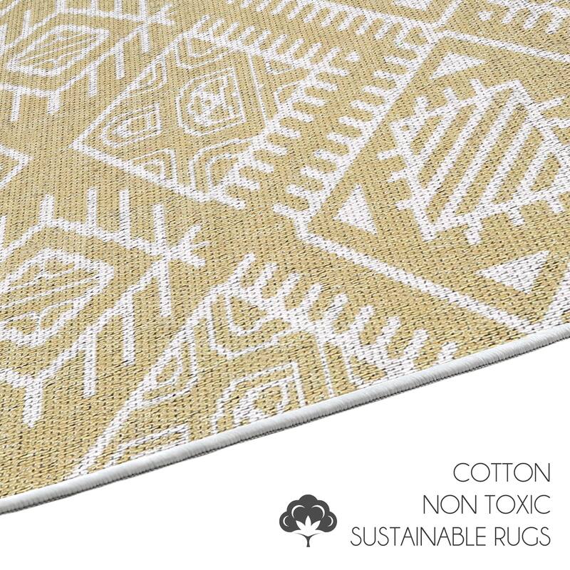 Sussexhome Heavy Duty Ultra Thin Non Slip Washable Cotton Indoor Rug - 2' x 3'