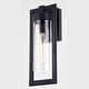 preview thumbnail 9 of 10, VAXCEL Malmo 1-Light Matte Black Dusk to Dawn Sensor Outdoor Wall Sconce, Durable Metal, Clear Seeded Glass Shade LED Compatible