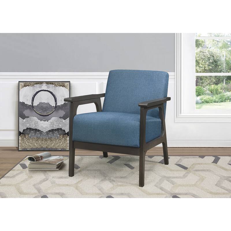 Fabric Upholstered Accent Chair with Antique Gray Frame