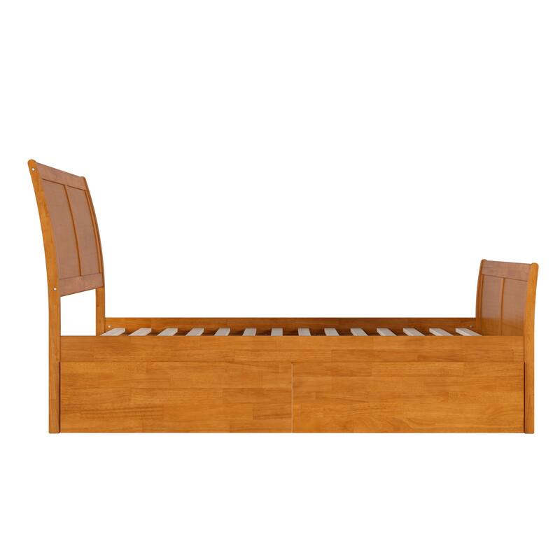 AFI Portland Solid Wood Platform Bed with Matching Footboard and Storage Drawers