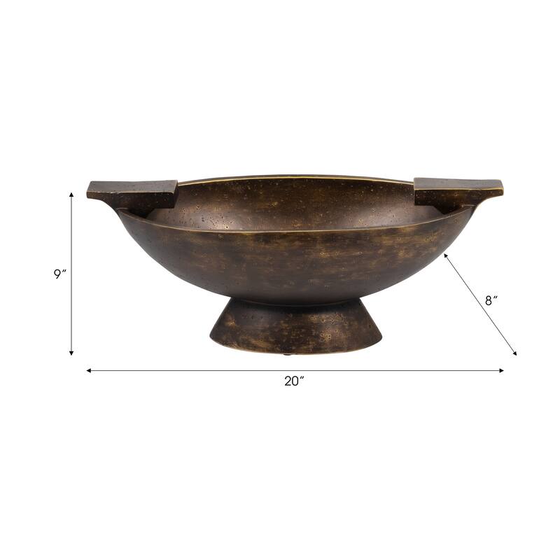 Sagebrook Home 20" Primia Decor Bowl, Bronze, 7"H - 20" x 9" x 7"