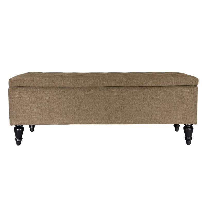 Maypex 45" Fabric Upholstered Tufted Storage Bench - Tan