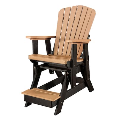 OS Home and Office Model Fan Back Balcony Glider in Cedar with a Black Base