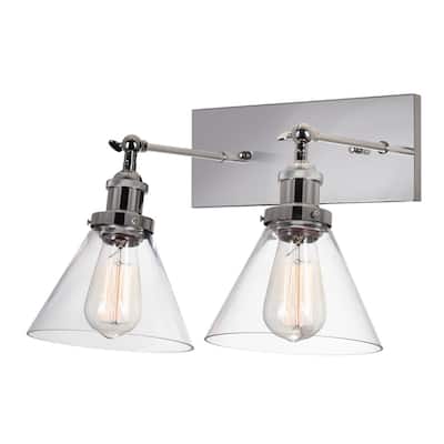 Eustis 2 Light Wall Sconce With Polished Nickel Finish - Polished Nickel