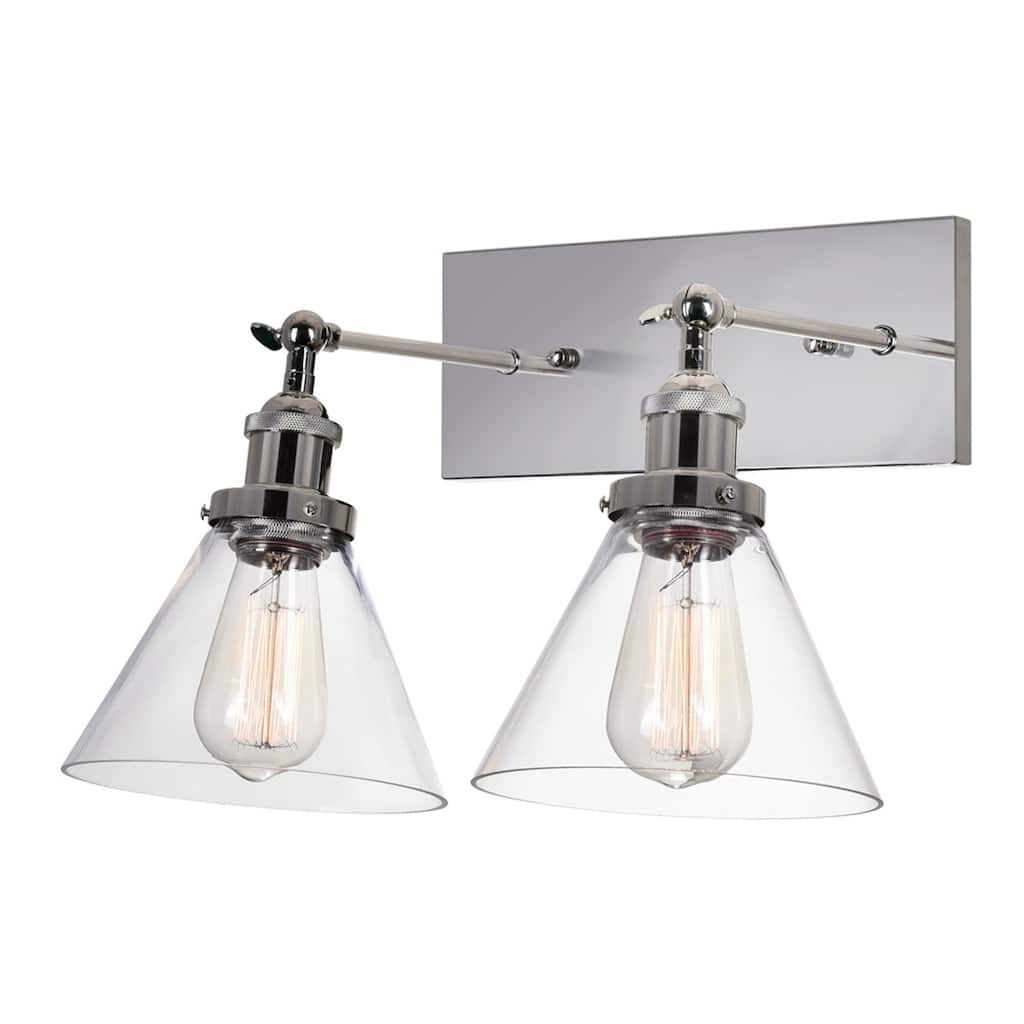Eustis 2 Light 15in Polished Nickel Wall Sconce - Polished Nickel