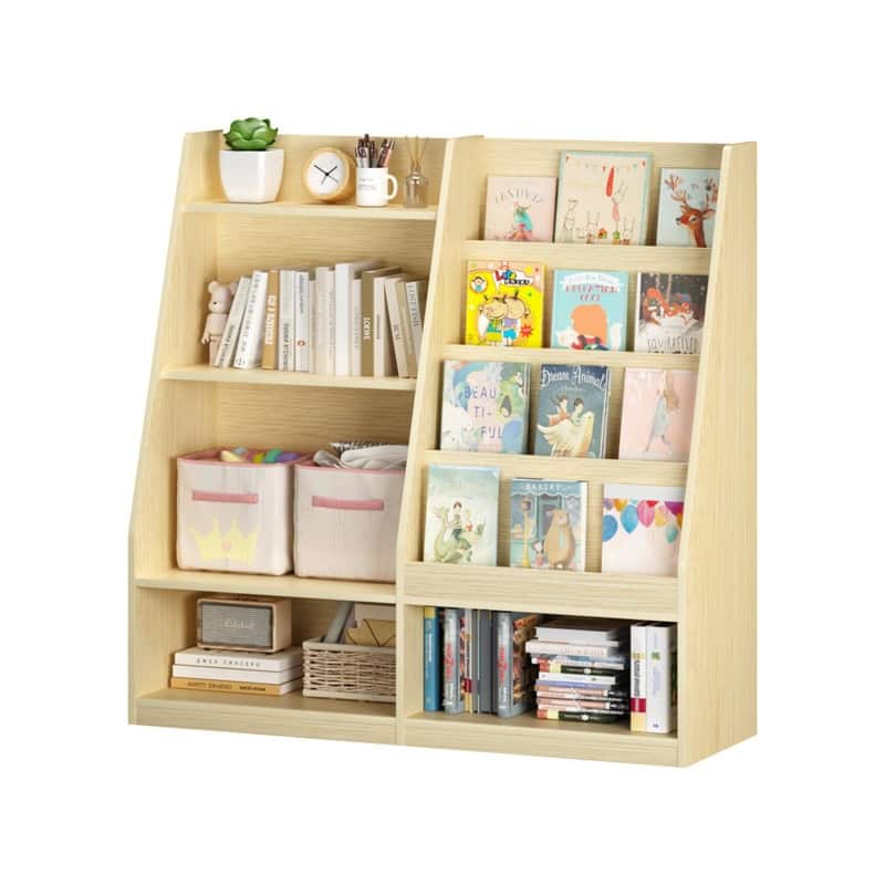 Kids Wooden Bookshelf and Toy Storage Organizer with 4-Tier Shelves