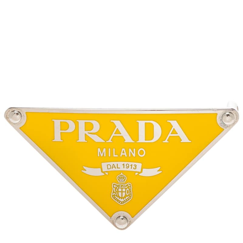 Prada Enameled Metal Belt Buckle - Yellow