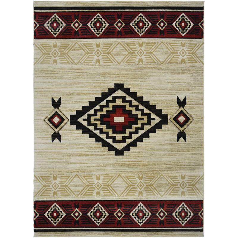 Granite Falls Tombstone Beige Southwestern Area Rug - 2'3"x3'3"