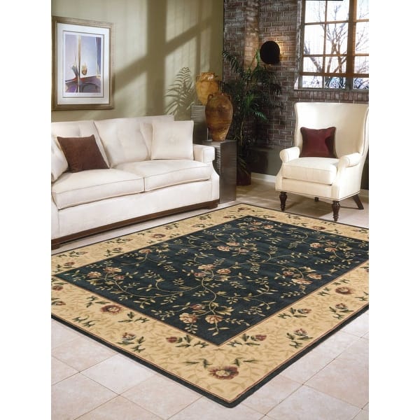 slide 2 of 29, Nourison Somerset Abrash Bordered Floral Area Rug 7'9" x 10'10" - Navy - Runner/Rectangle