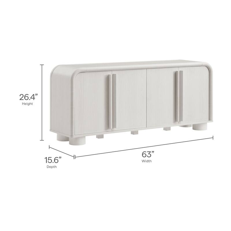 Bellamy Curved 4-Door Sideboard Cabinet