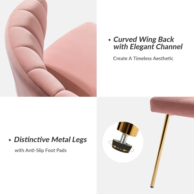 Aruna Accent Chair with Metal Legs 20''W X 19.5 ''D X 29''H by HULALA HOME