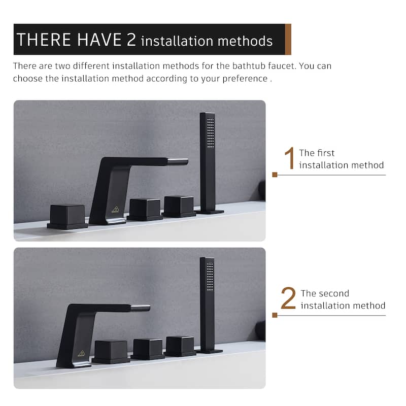 Hot Sale 5 hole Bathtub Faucet With Handheld Shower Head