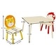 preview thumbnail 4 of 3, 3 Pieces Toddler Table and Chair Set, Wooden Activity Play Table Set