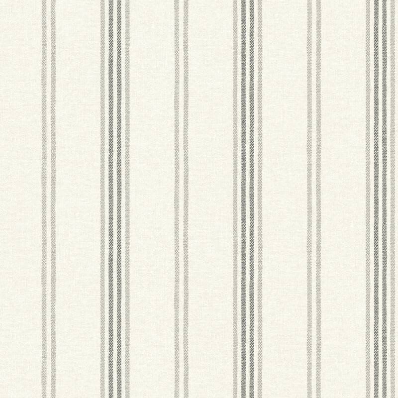 Chesapeake Lovage Charcoal Linen Stripe Wallpaper