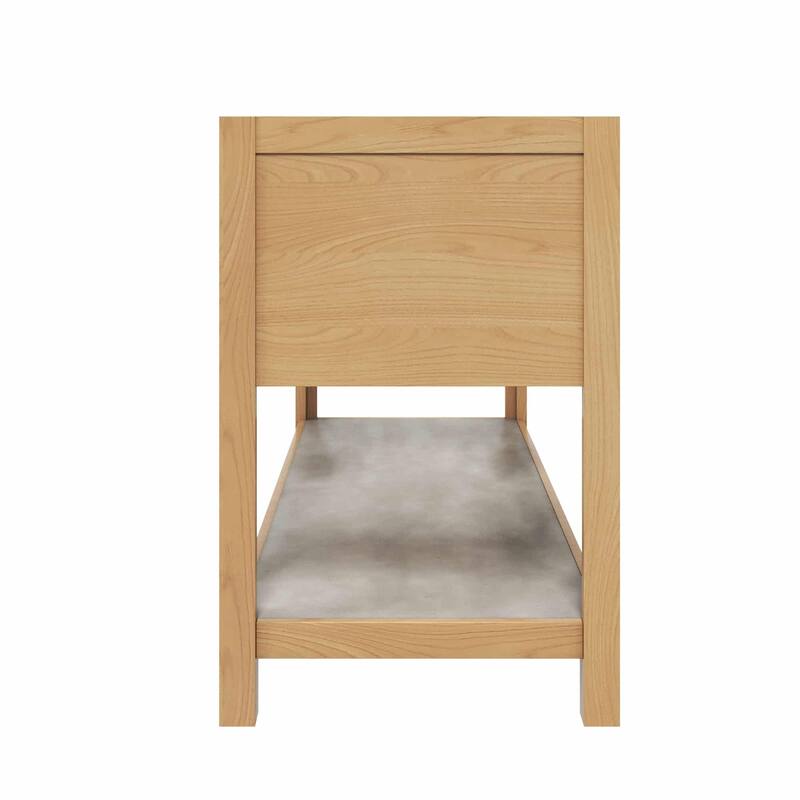 Solace Oak Vanity with Concrete Shelf (Base Only)