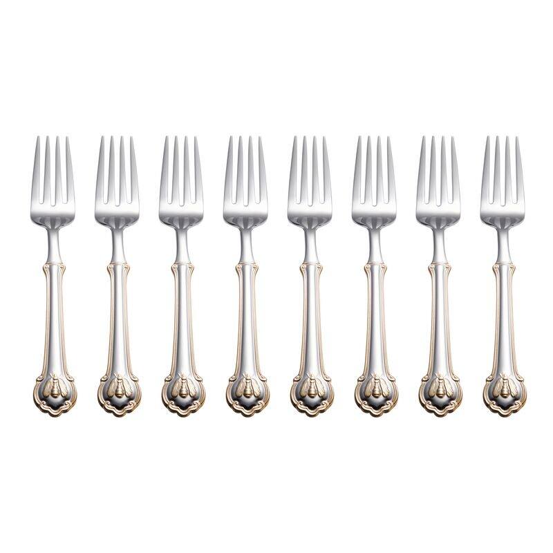 Wallace Gold Accent Napoleon Bee 18.10 45 Pc Flatware Set