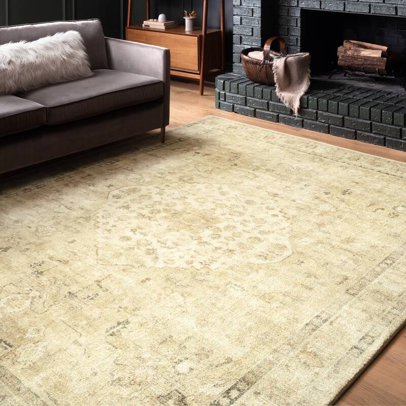 Alexander Home Juliet Ultra-Soft Distressed Persian Medallion Rug