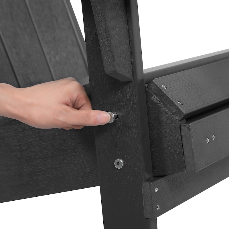 Hurley Folding Poly Adirondack Chair with Pull-out Ottoman (Set of 2)