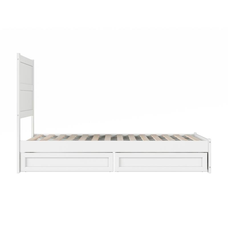 Aveline Wood Platform Bed with Matching Footboard & Storage Drawers