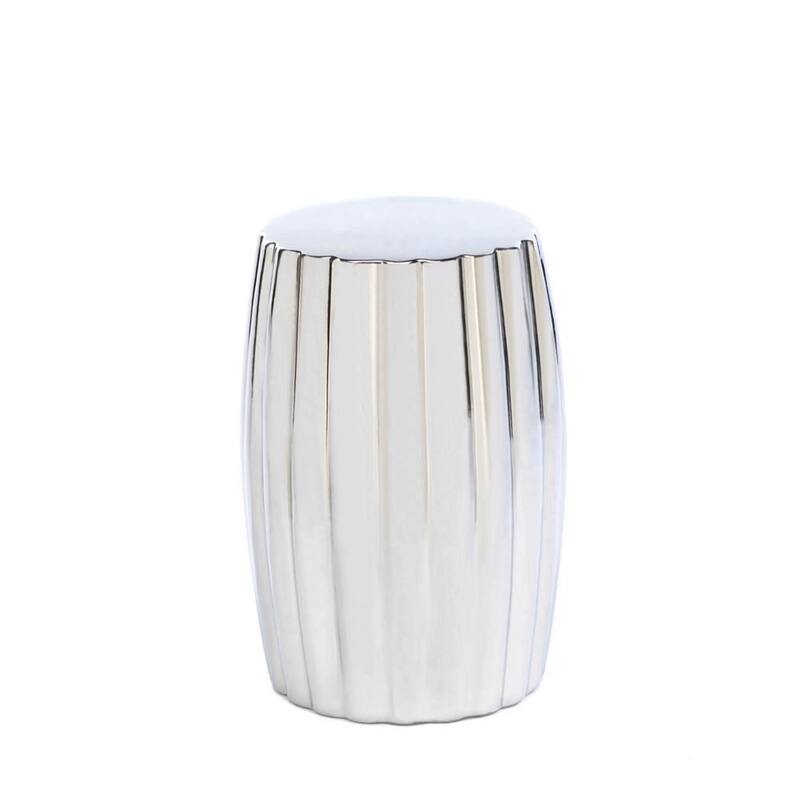 18.25" Silver Distressed Finish Contemporary Stool