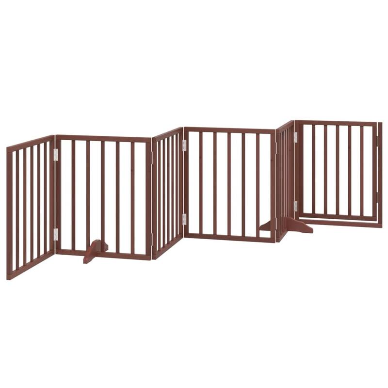 vidaXL Dog Gate Foldable Poplar Wood