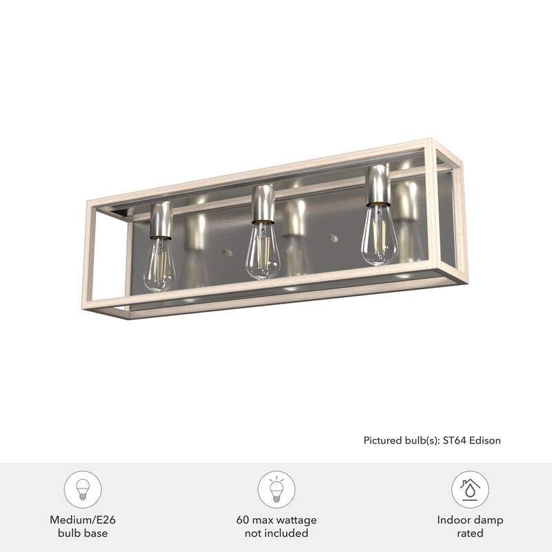 Hunter Squire Manor 3-Light Vanity - Modern Farmhouse, Transitional - Damp Rated!