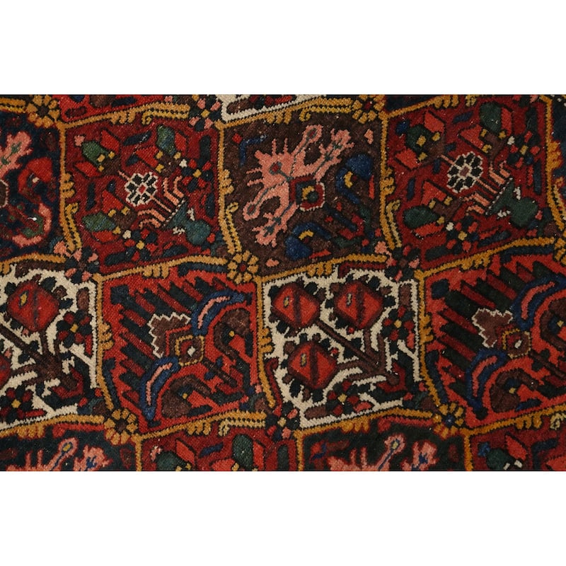 Hand Knotted Oriental 100% Wool Carpet Traditional Floral Oranges & Rust Bakhtiari Area Rug - 9' 6'' X 6' 7''