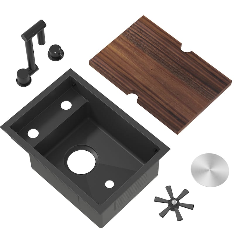 Black/SILVER/WHITE RV Sink with faucet and a foldable tap inside