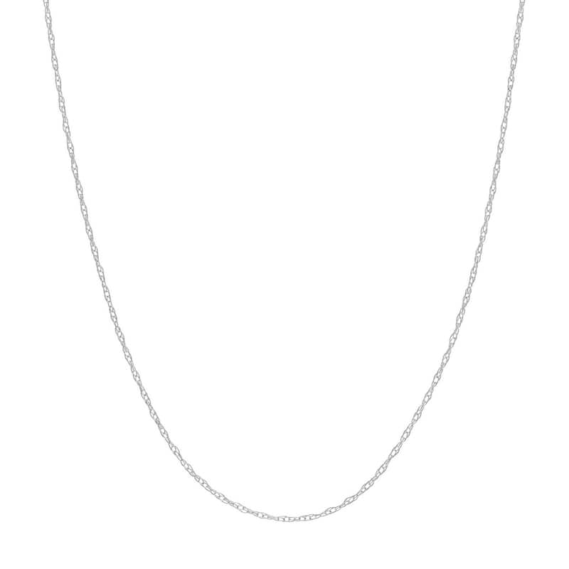 Curata 14k White, Yellow or Rose Gold 18" Light Weight Rope Chain Necklace (Spring Ring)