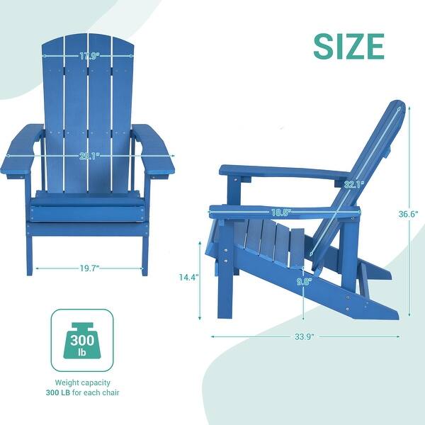 Bonosuki Patio Faux Wood Adirondack Chair AllWeather Resistant Bed