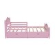 preview thumbnail 7 of 9, Full Size Platform Bed with Guardrails and Two Drawers,Kids Bed Design
