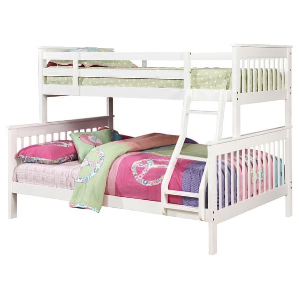 slide 2 of 21, Chapman Transitional Wood Frame Bunk Bed Twin Over Full - White
