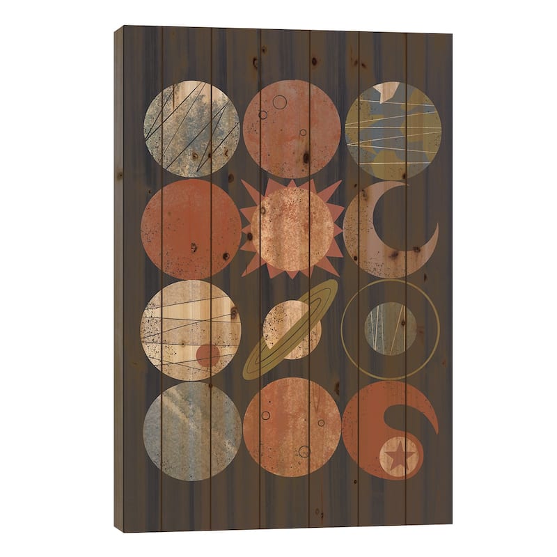 Home System Grid Print On Wood by Renea L. Thull - Multi-Color - 40x26x1.5